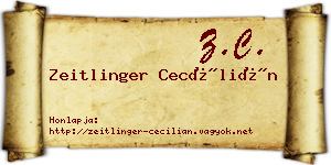 Zeitlinger Cecílián névjegykártya